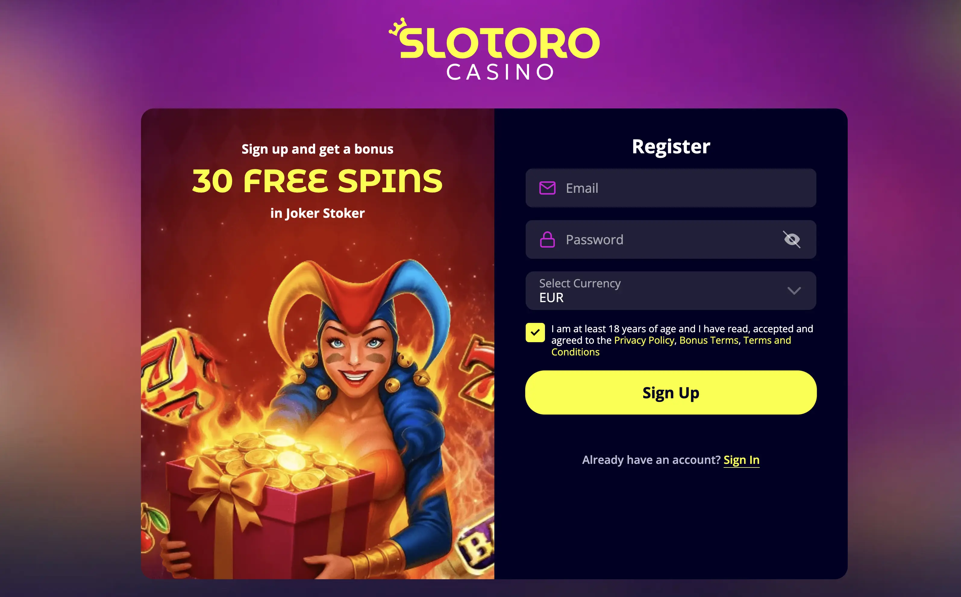 recensione Slotoro casino estero